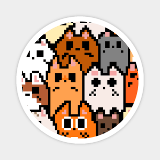 Kawaii Pixel art Cat Pattern Magnet